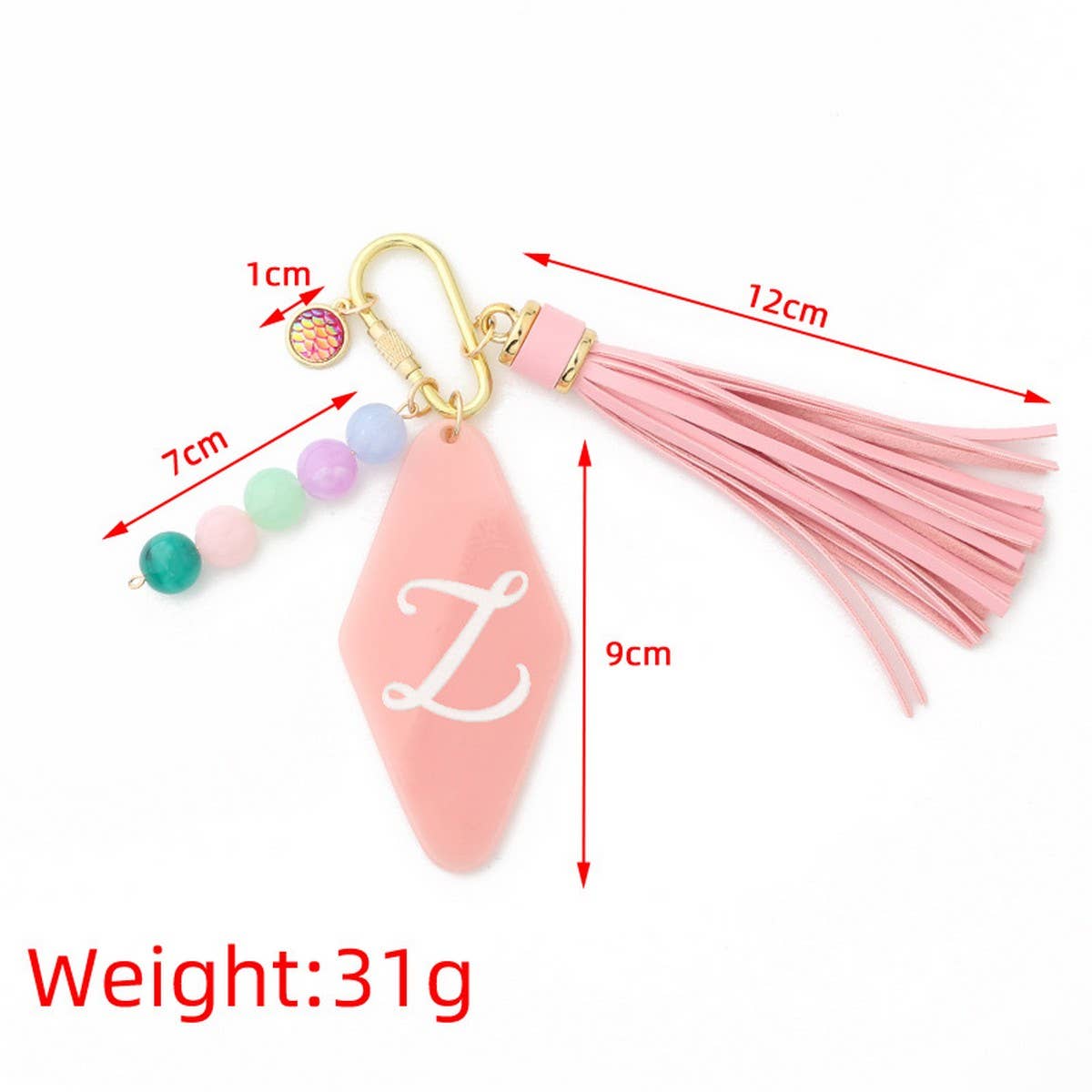 GEOMETRIC ACRYLIC LETTER BAG CHARM KEYCHAIN_CWMM7019