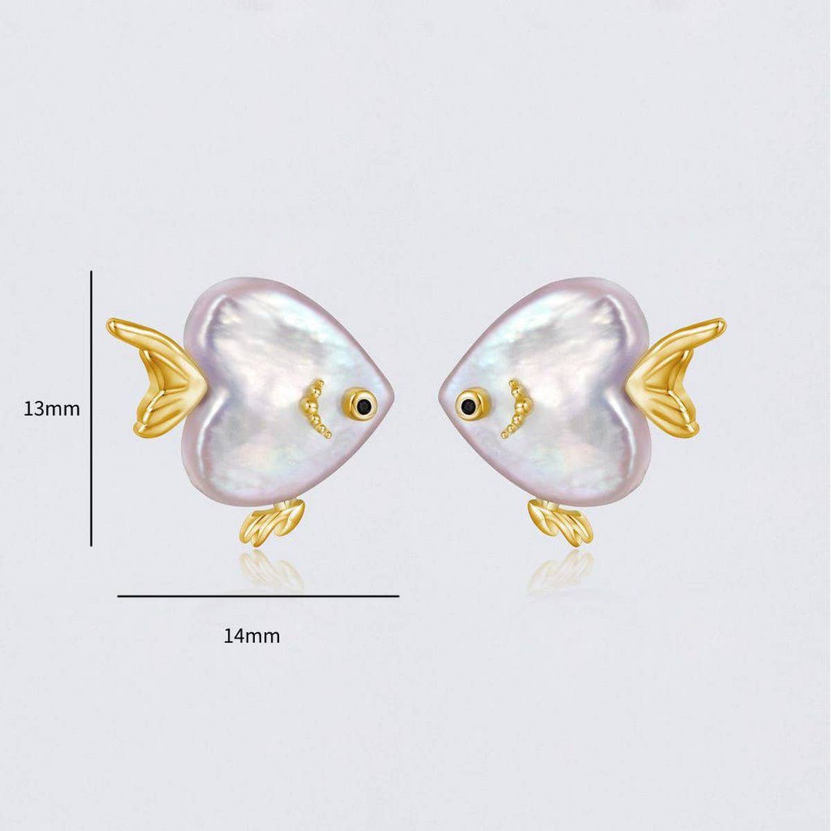 DESIGN NATURAL PEARL HEART FISH EARRINGS_CWAJE5129