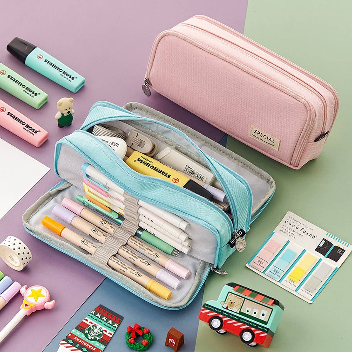 DOUBLE LAYER MULTIFUNCTIONAL PENCIL CASE_CWMM1971
