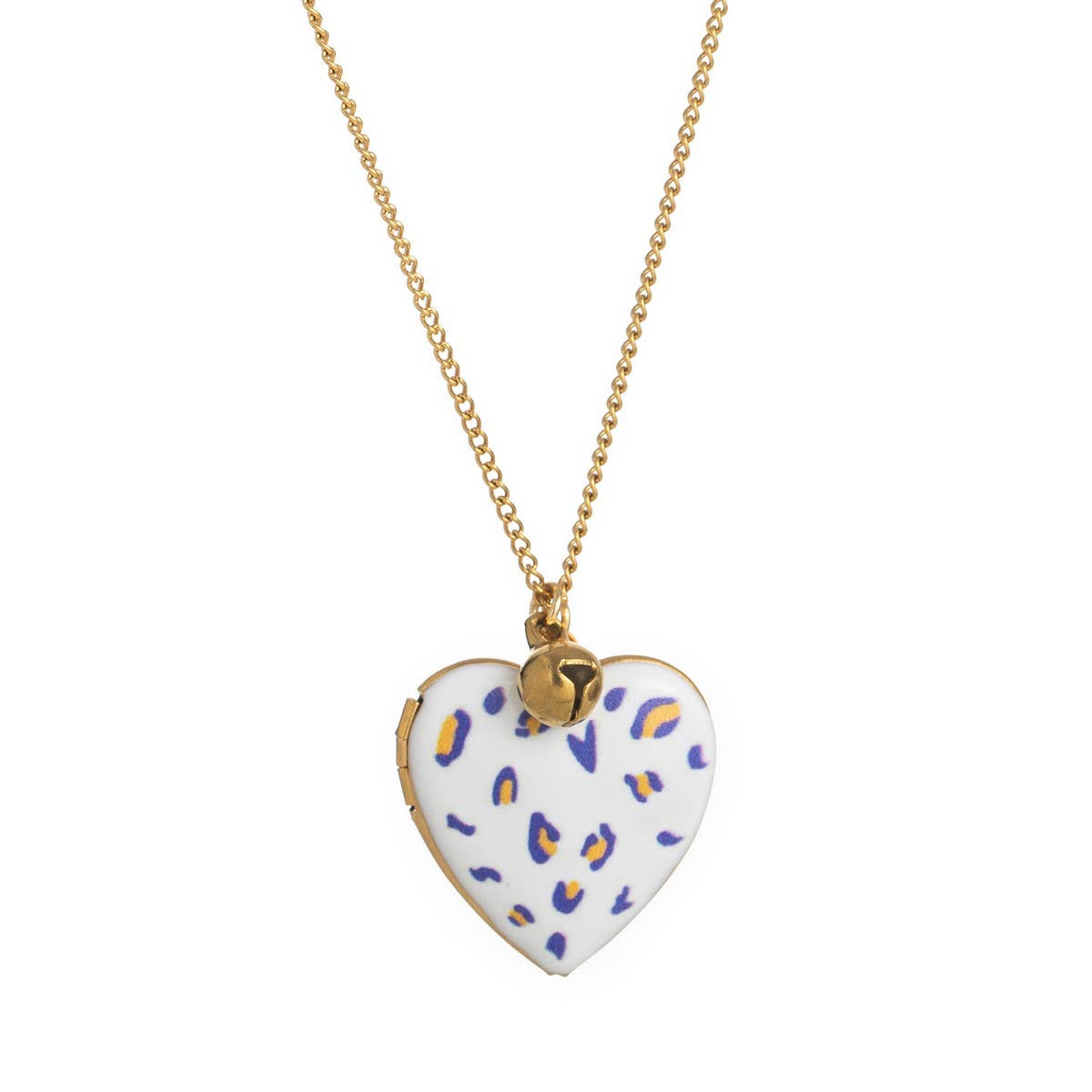 HEART LOCKET OVAL PHOTO NECKLACE GOLD PLATED_CWMM3919