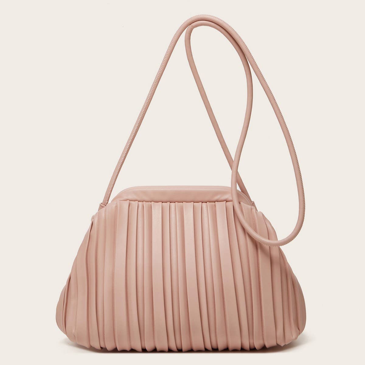 SIMPLE PLEATED SHOULDER CLOUD BAG_CWAB2646