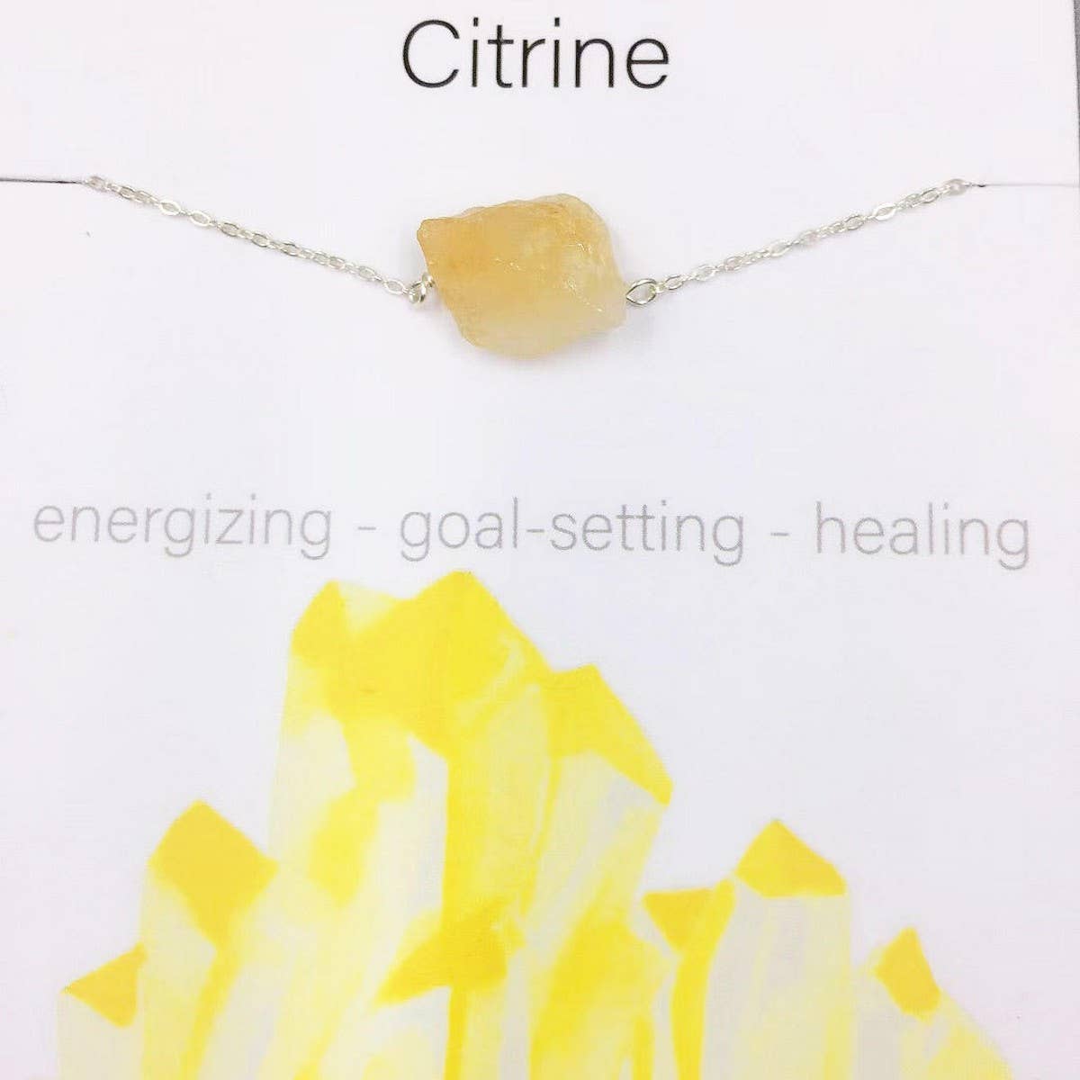 NATURAL CRYSTAL PENDANT NECKLACE WITH CARD_CWAJE1052