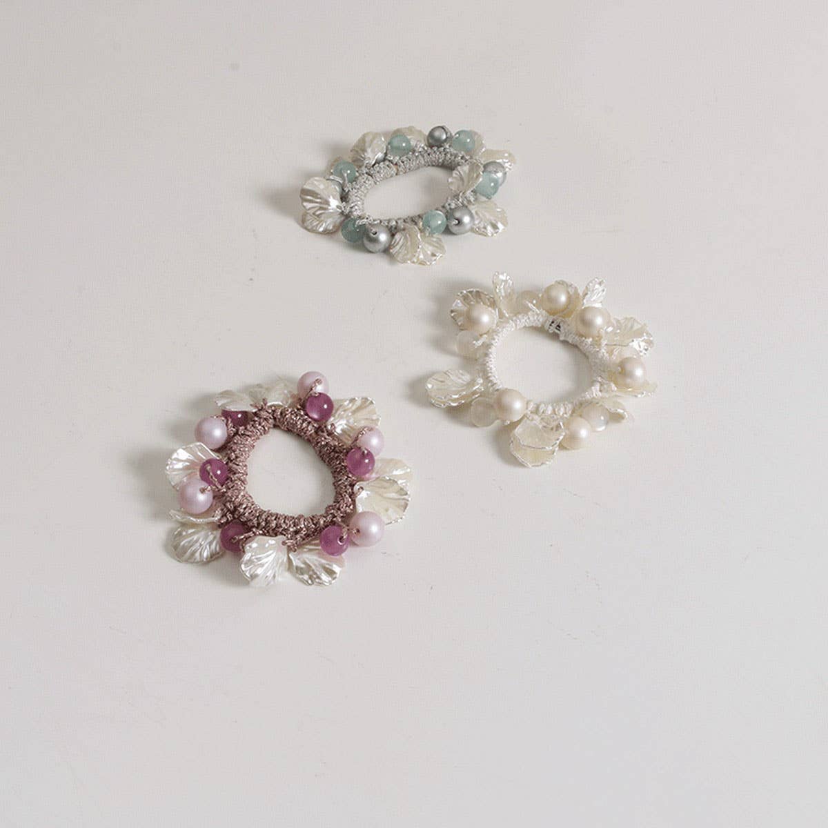 SHELL CAT EYE BEAD HAIR TIE CUTE PEARL NEW BAND_CWAHA6785