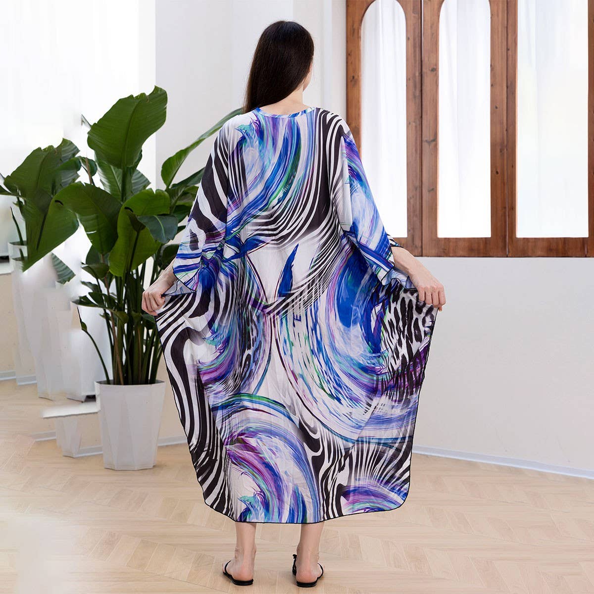 BIKINI QUICK DRY BEACH COVER UP WITH PRINT_CWMM6200