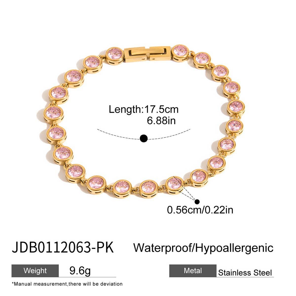 ELEGANT HEART ZIRCON BRACELET TITANIUM STEEL_CWAJE4717