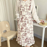 LANDSCAPE PAINTING OF RUFFLED NUMB APRON_CWMM5801