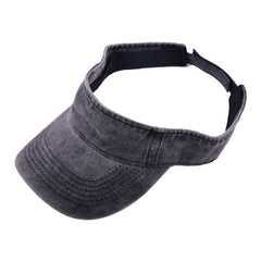 SOLID COLOR VINTAGE WASHED SUN VISOR SUNSHADE HAT_CWAH1219