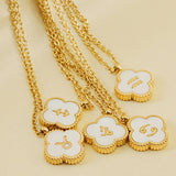 SHELL FOUR LEAF CLOVER CONSTELLATION NECKLACE_CWAJE0688