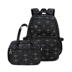 BACKPACKS FOR SCHOOL GIRLS HEART PRINT 2 PIECE SET_CWAB5393