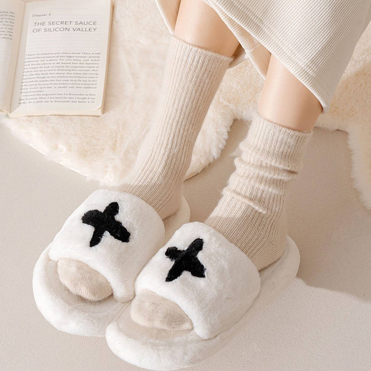 AUTUMN AND WINTER SOLID COLOR ALL MATCH PILE SOCKS_CWMS1048