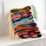 DOPAMINE RAINBOW SCARF FUZZY PLAID WINTER WRAP_CWASC1007