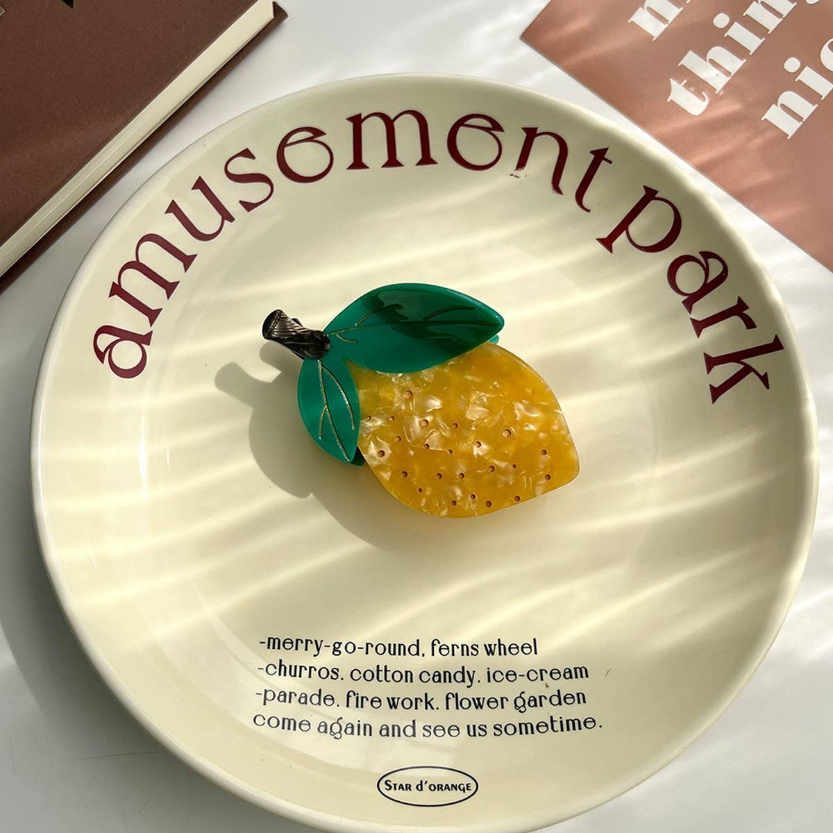 FRUIT HAIR CLAW STRAWBERRY LEMON CHERRY CLIP_CWAHA5764