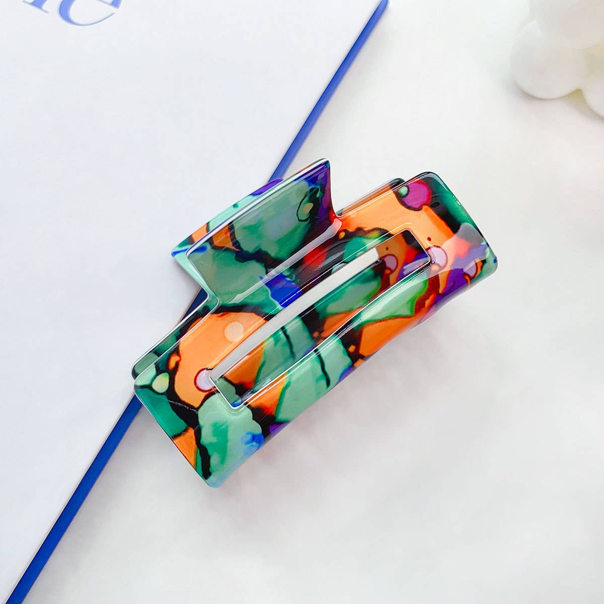 SPRING TROPICAL FLORAL HAIR CLAW HOLLOW DESIGN_CWAHA0401