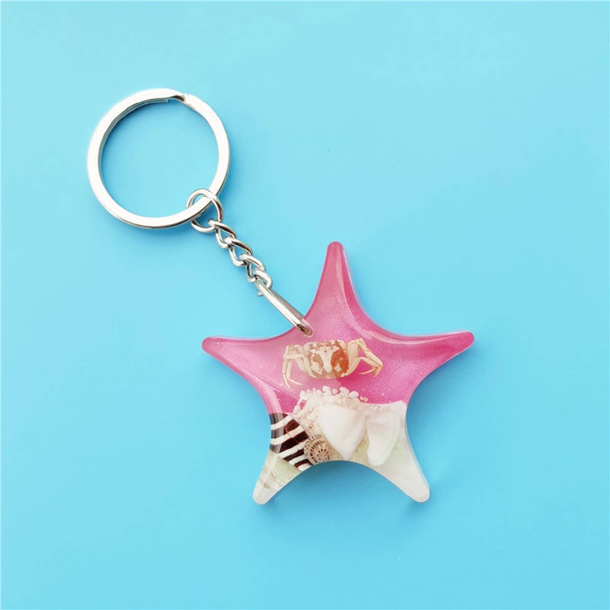 NEW STARFISH SHAPE ACRYLIC KEYCHAIN PENDANT_CWMM3716