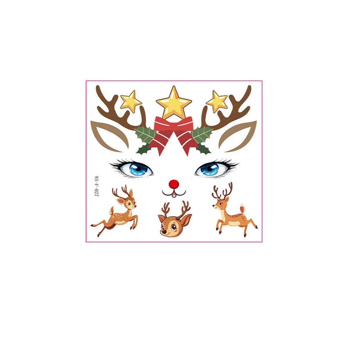 KIDS CHRISTMAS UNICORN PANDA FACE TATTOOS_CWMM8256