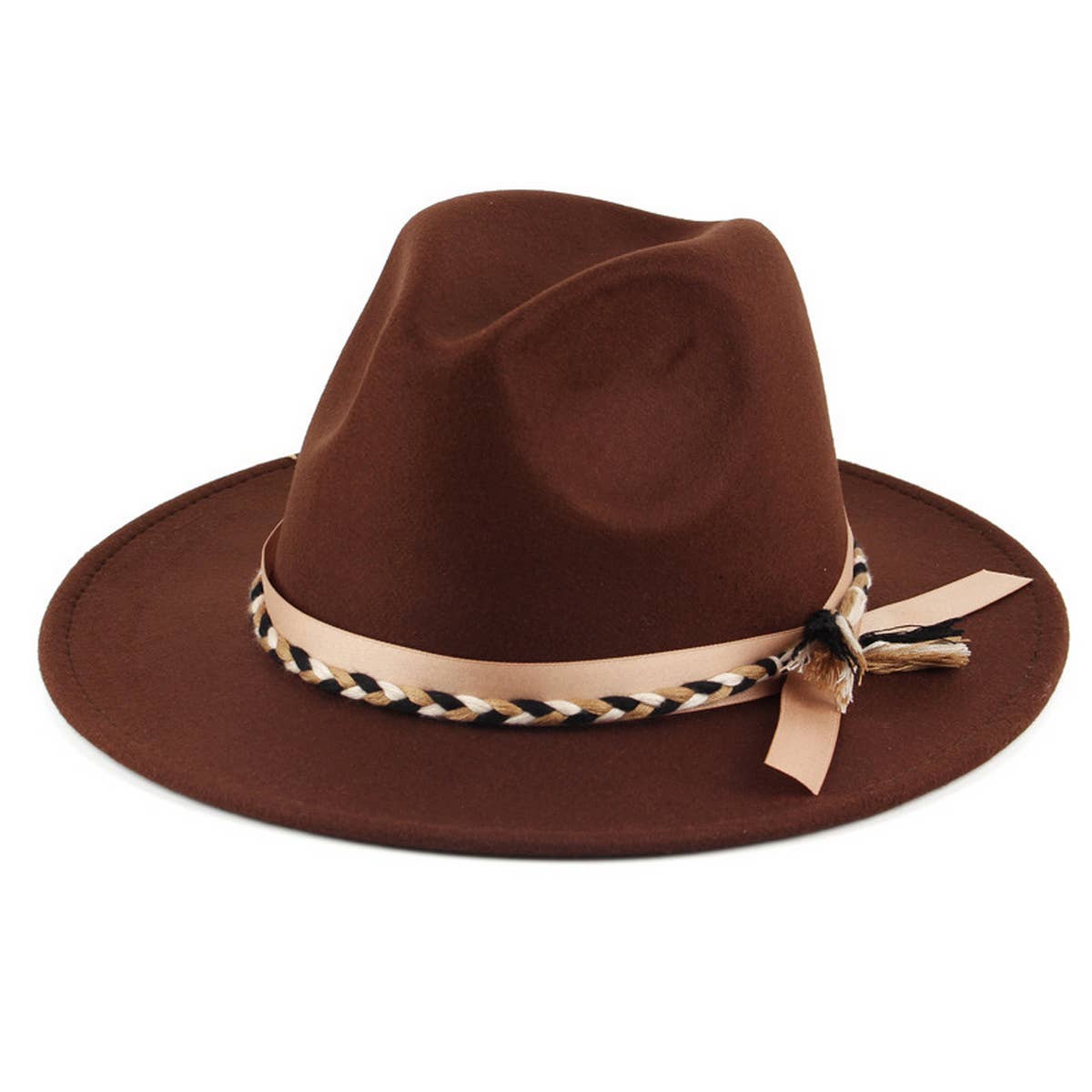 FASHION RETRO SOLID COLOR FELT HAT JAZZ HAT_CWAH0764