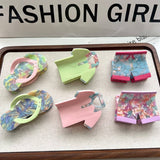 Vacation Hair Claw, Trendy Shorts Slippers Clip