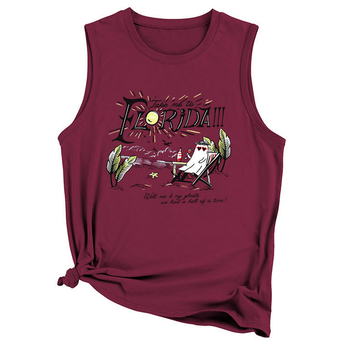 Trendy Loose Fit Tank, Funny Print For Women