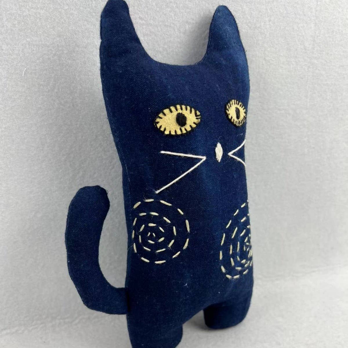 HANDCRAFTED INDIGO DYED EMBROIDERED PLUSH DOLL_CWMM6056