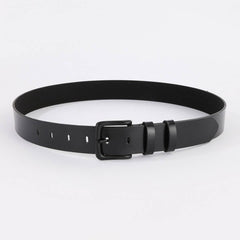 NEW UNISEX BLACK SEAMLESS ZINC PIN BUCKLE BELT_CWABE1248