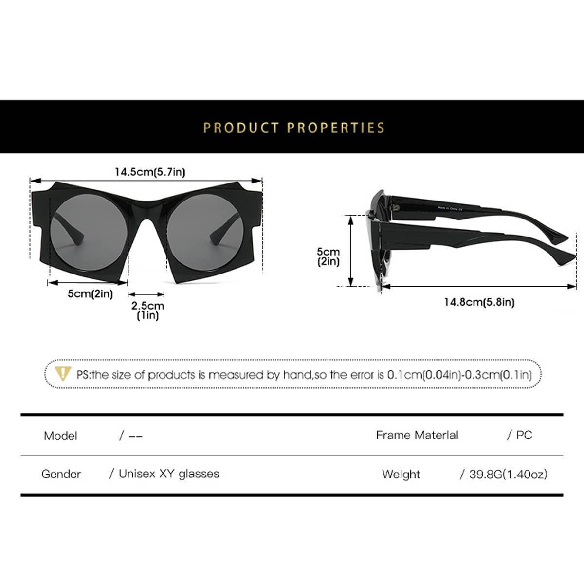 ALL MATCH UV PROTECTION IRREGULAR SUNGLASSES_CWASG0476