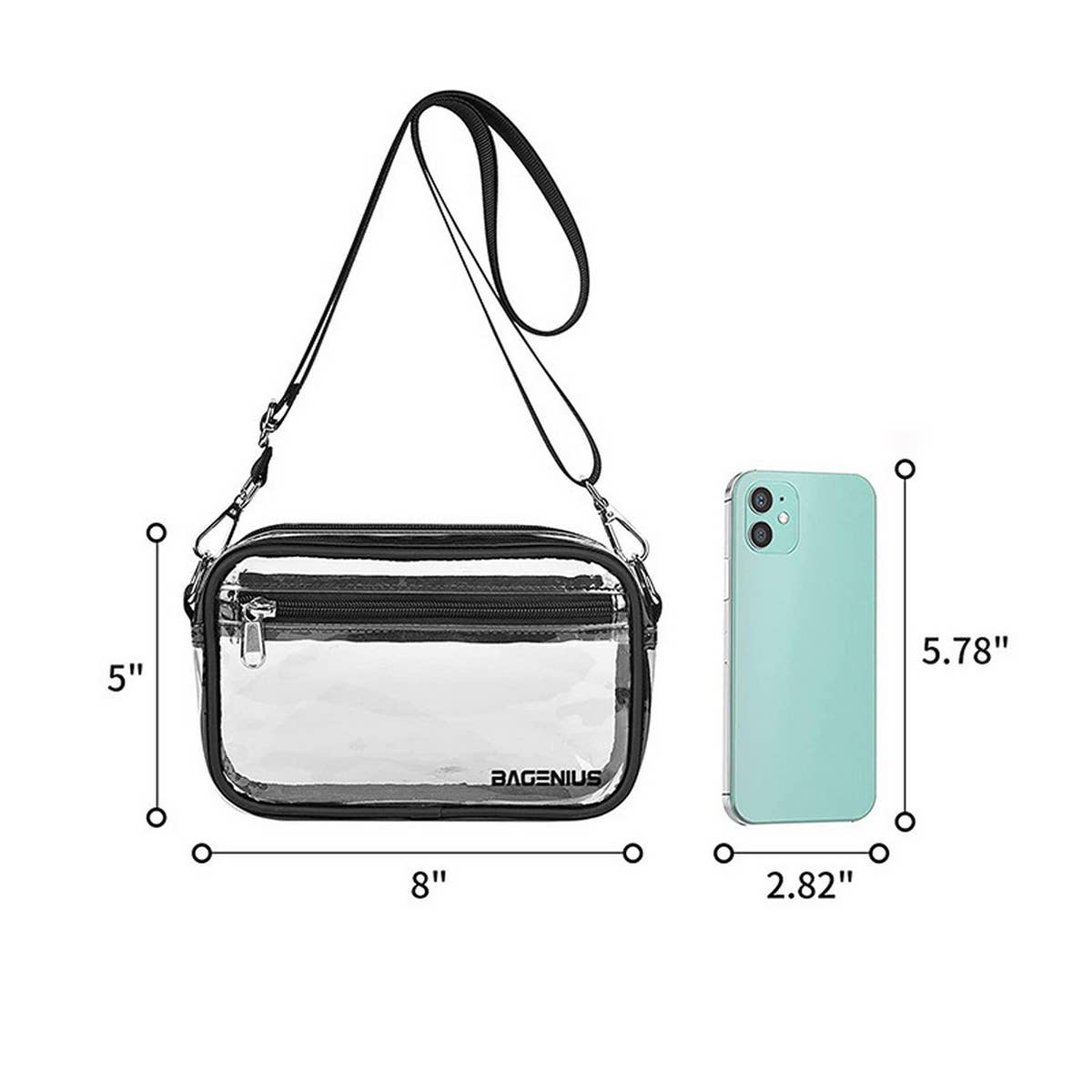 Transparent Detachable Shoulder Strap Crossbodybag_Cwab1312