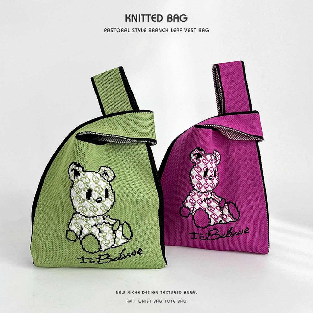 Cartoon Animal Series Knitted Handbag_Cwab2372