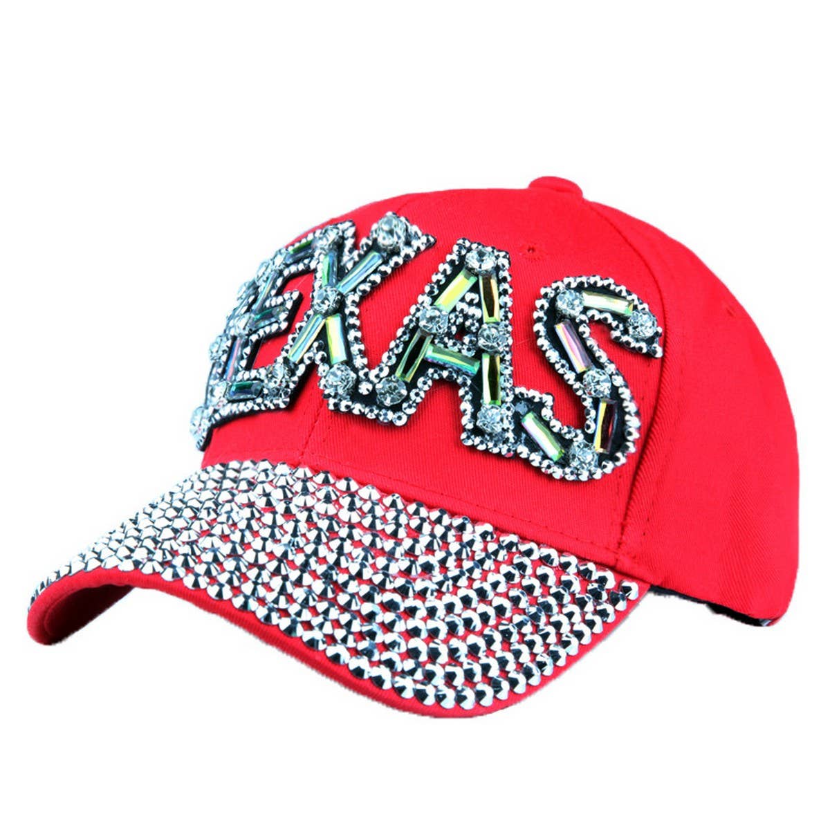 TEXAS LETTER RHINESTONE BASEBALL CAP SUN HAT_CWAH1077