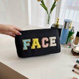 NEW HIGH VALUE LETTER HAND HELD COSMETIC BAG_CWAB4448