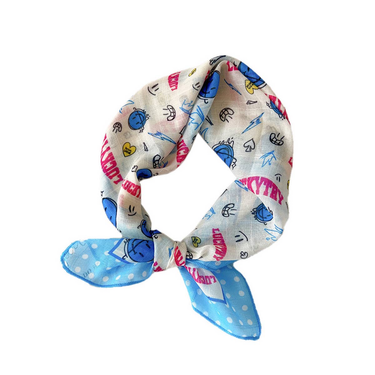 COTTON LINEN FLORAL SQUARE SCARF FOR WOMEN_CWASC0852