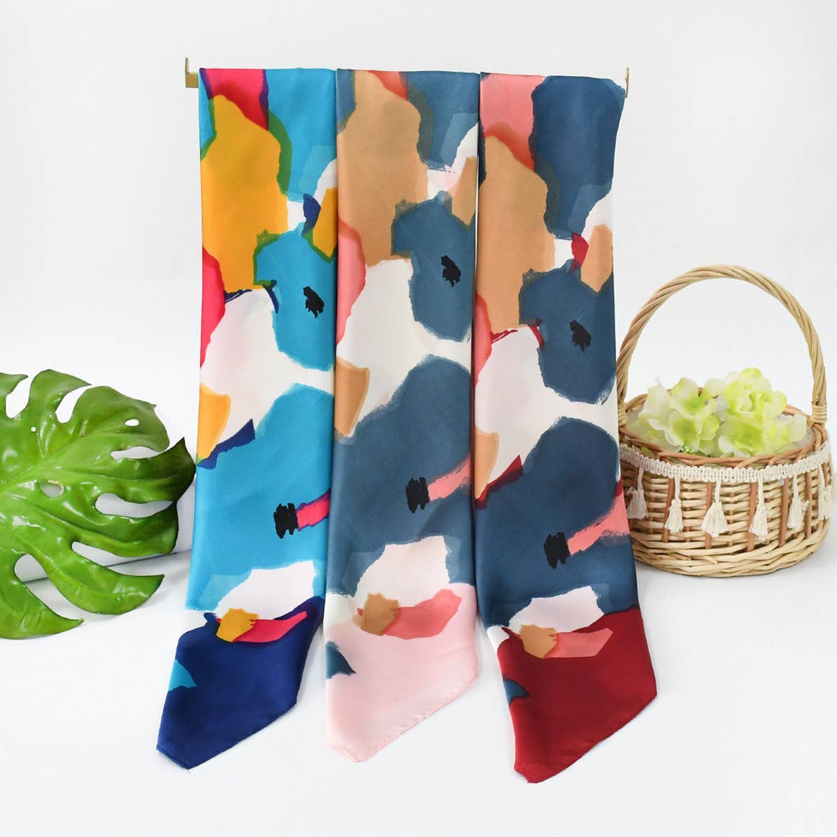 POLKA DOT SATIN NECK SCARF OFFICE FLIGHT STYLE_CWASC1157