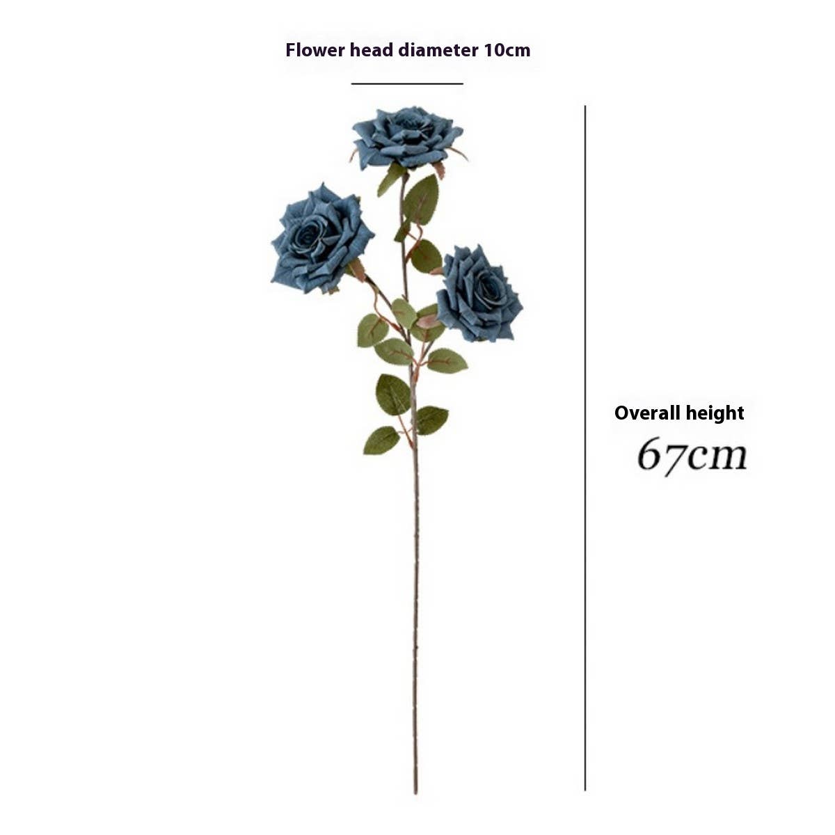 ARTIFICIAL CAPPUCCINO ROSE BOUQUET WITH 3 HEADS_CWMM6505