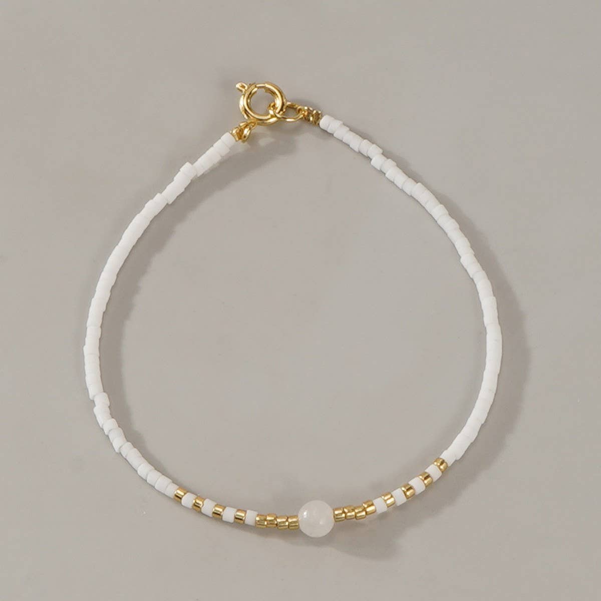 4MM POLISHED SEMI PRECIOUS STONE BRACELET_CWMM3885