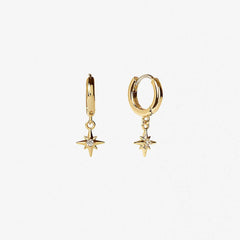 ROMANTIC AND SIMPLE EIGHT POINTED STAR EARRINGS_CWMM5520