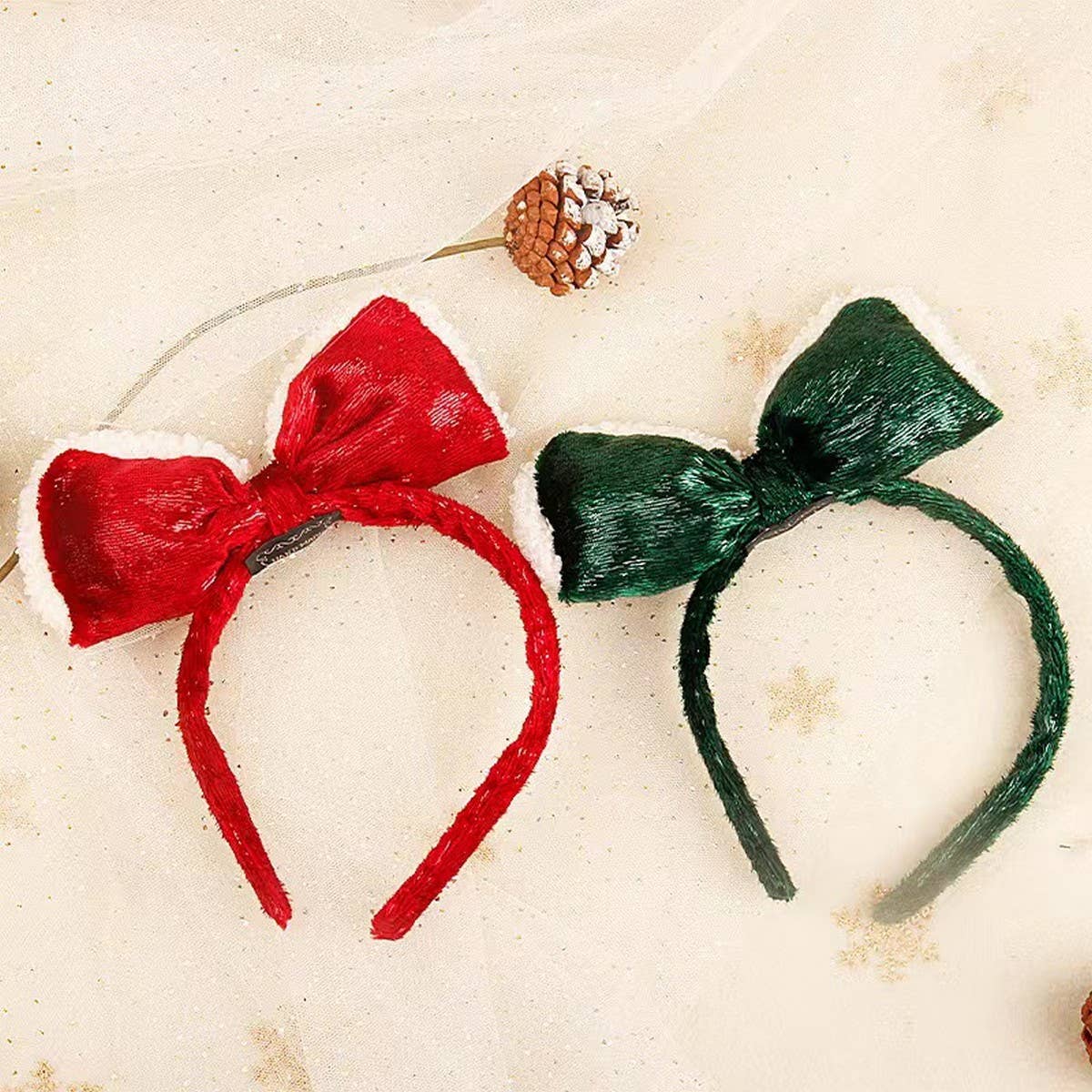 BOW CUTE PLUSH CHRISTMAS HEADBAND HAIRPIN_CWAHA3409