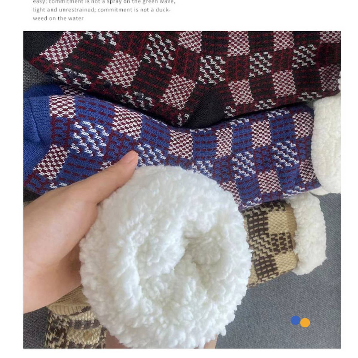 MEN KNITTED PLAID PLUSH INDOOR SLIPPERS_CWMS0714