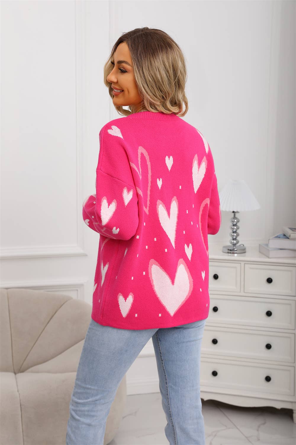 Valentines Day Love Jacquard Loose Knitwear