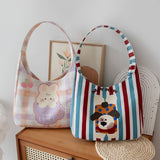 ORIGINAL LARGE STRIPED CANVAS TOTE BAG FOR WOMEN_CWAB5632