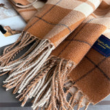 Fresh Plaid Cashmere Feel Tassel Scarf Wrap_Cwasc03245