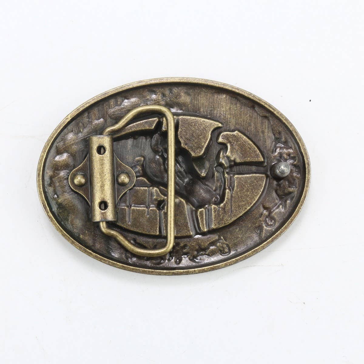 Western Style Bull Head Belt Buckle_Cwabe0427