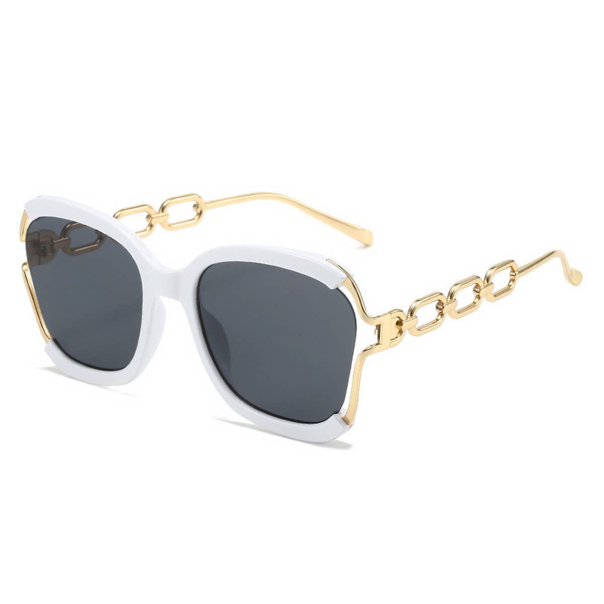 BIG FRAME CHAIN FASHION METAL SUNGLASSES_UV400_CWASG0276