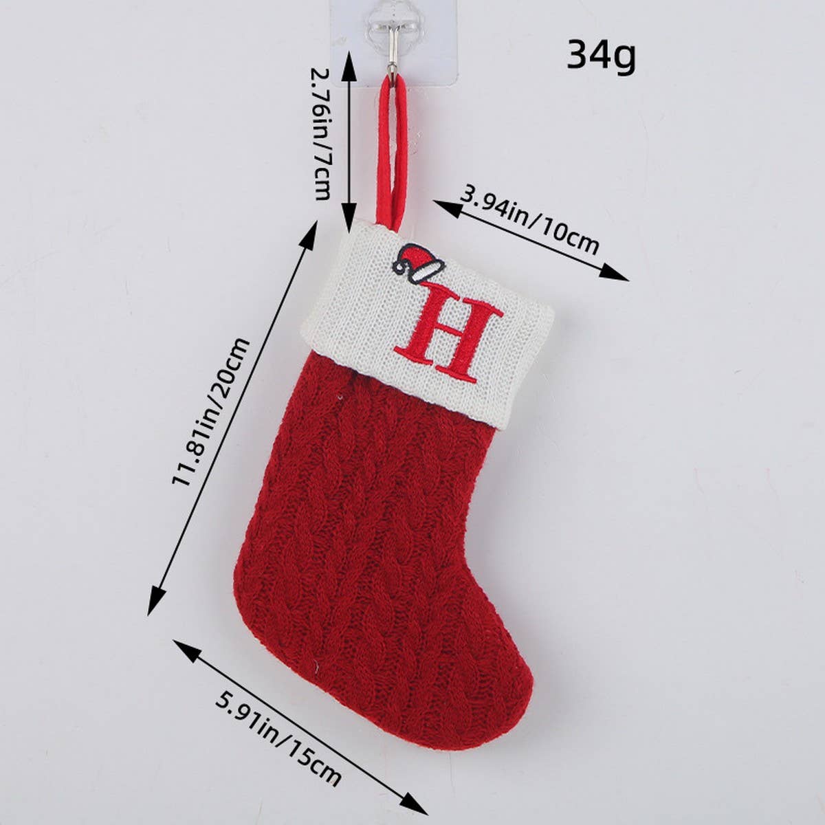 CLASSIC RED LETTER WOOL KNITTED CHRISTMAS SOCKS_CWMS1434
