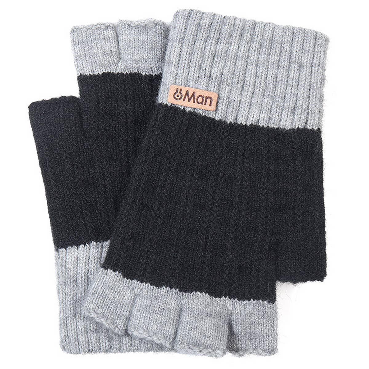Warm Velvet And Thickened Half Knitted Gloves_Cwag0134