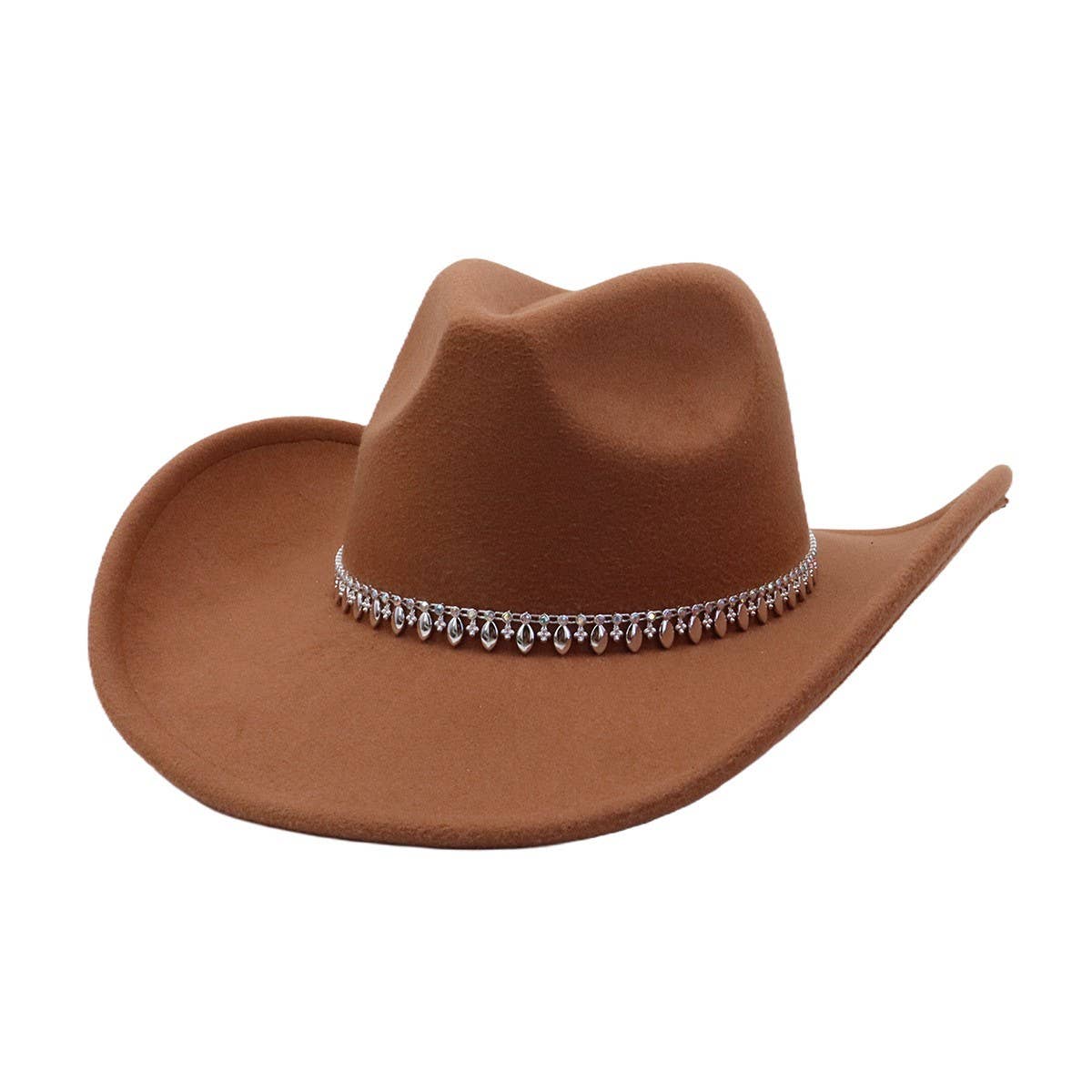 Western Ethnic Felt Cowboy Fedora Hat_Cwah04371