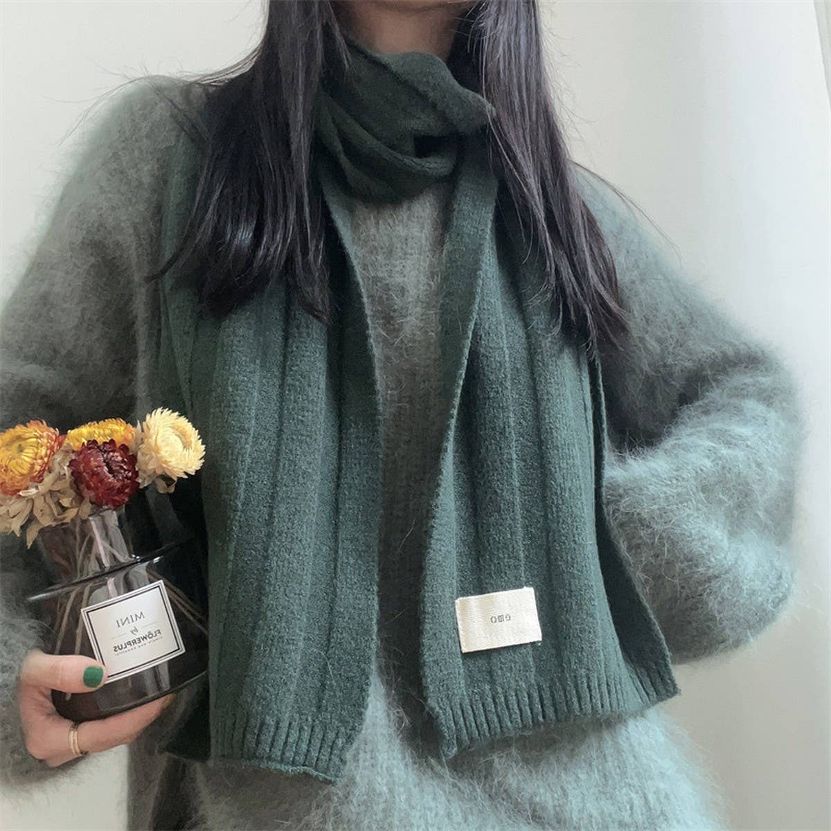 Knit Stripe Scarf Warm Fall/Winter Unisex Scarf_Cwasc0985