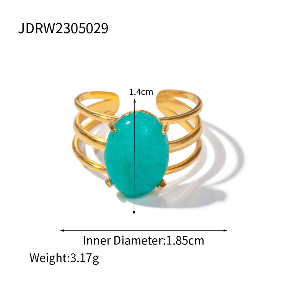 STAINLESS STEEL NATURAL STONE RINGS_TURQUOISE_CWAJE0615