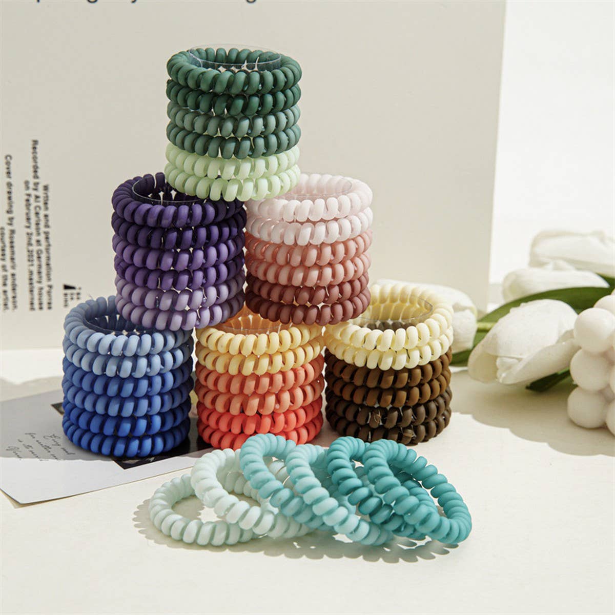 HIGH ELASTIC FROSTED PHONE CORD HAIR TIES_CWAHA1122