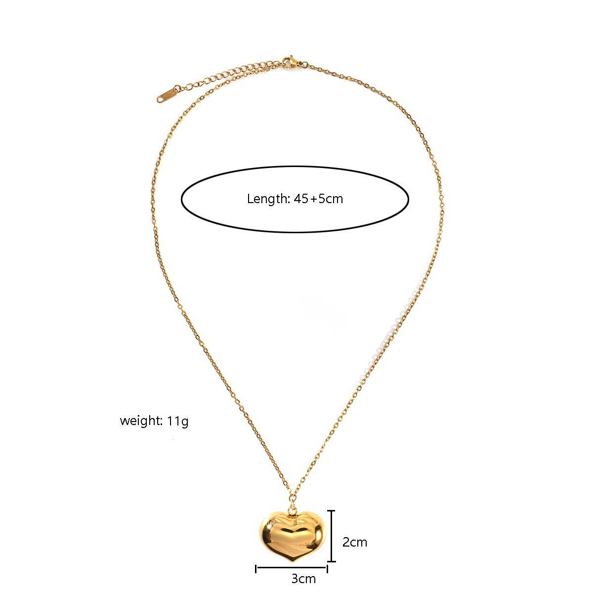 DURABLE STEEL HEART NECKLACE WITH EVIL EYE STONE_CWMM8822