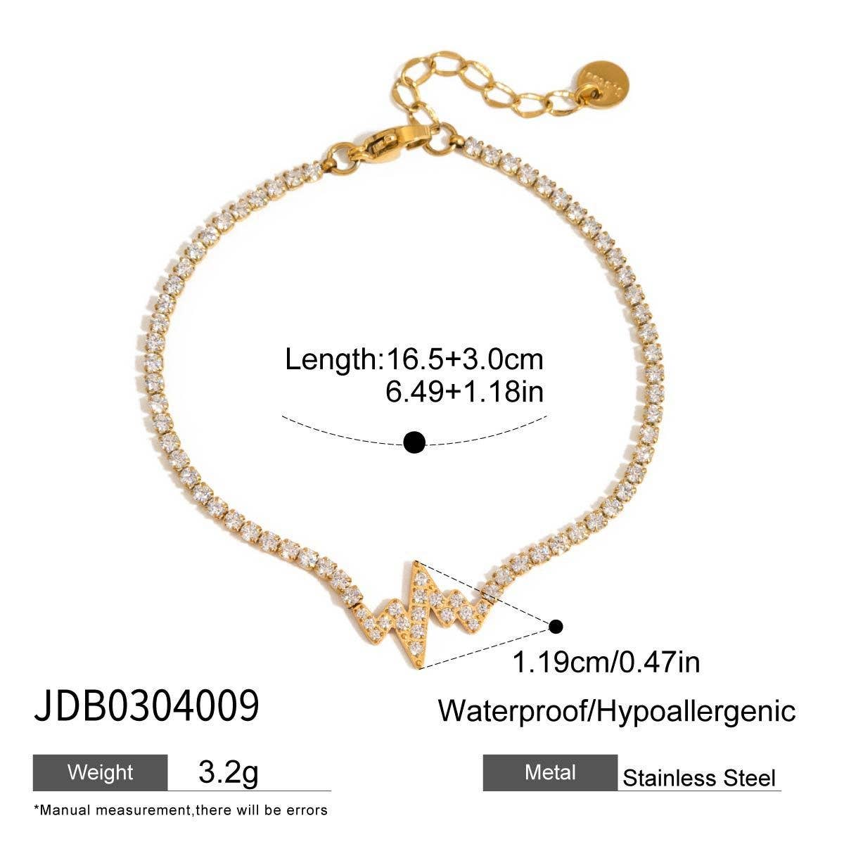 18K GOLD BOW BRACELET WITH ZIRCON SWEET STYLE_CWAJE4698