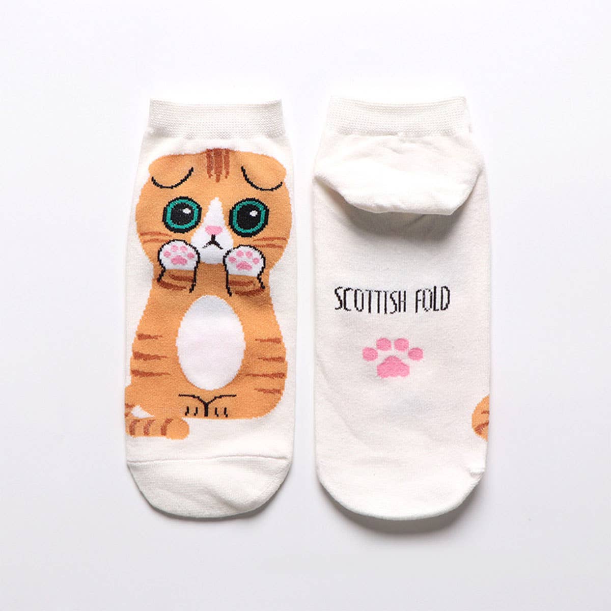 CUTE CAT PATTERN ANKLE SOCKS_CWMS0210